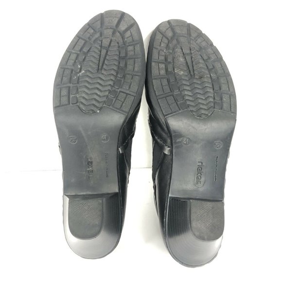 Reiker Women's Size 10 Black Leather Casual Shoes, Size Zip, Elastic Foot Gusset - Picture 8 of 8